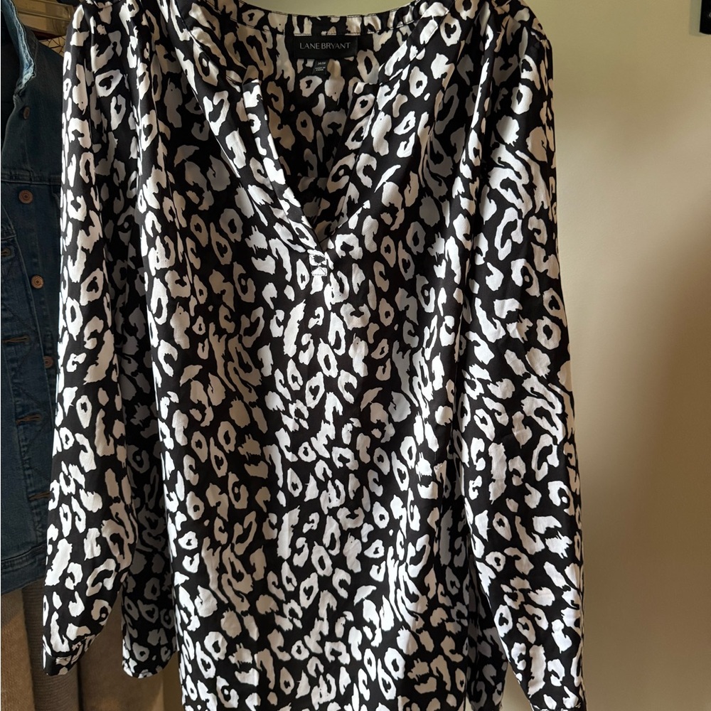 Lane Bryant Monochrome Animal Print Blouse